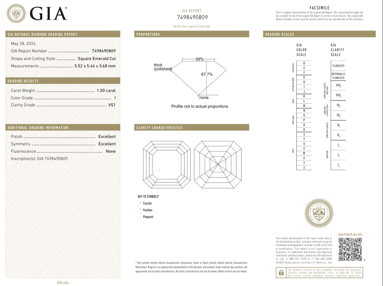 Серьги No name DIAMOND EARRINGS 1.05 - 1.00 CT I/VS1 (GIA)