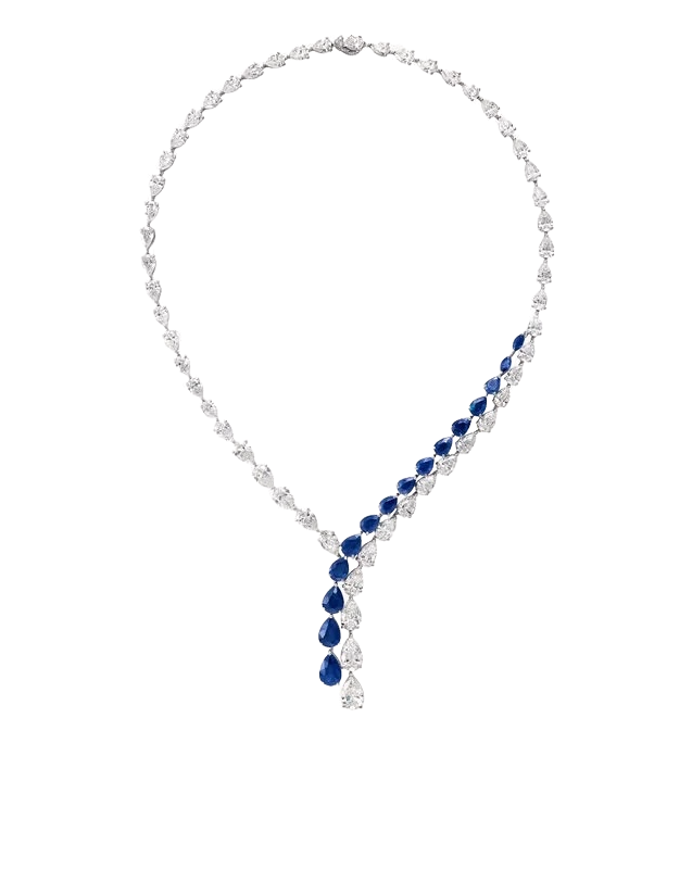 Колье RALFDIAMONDS Pear Shape Sapphire and Diamond Cross-over Necklace