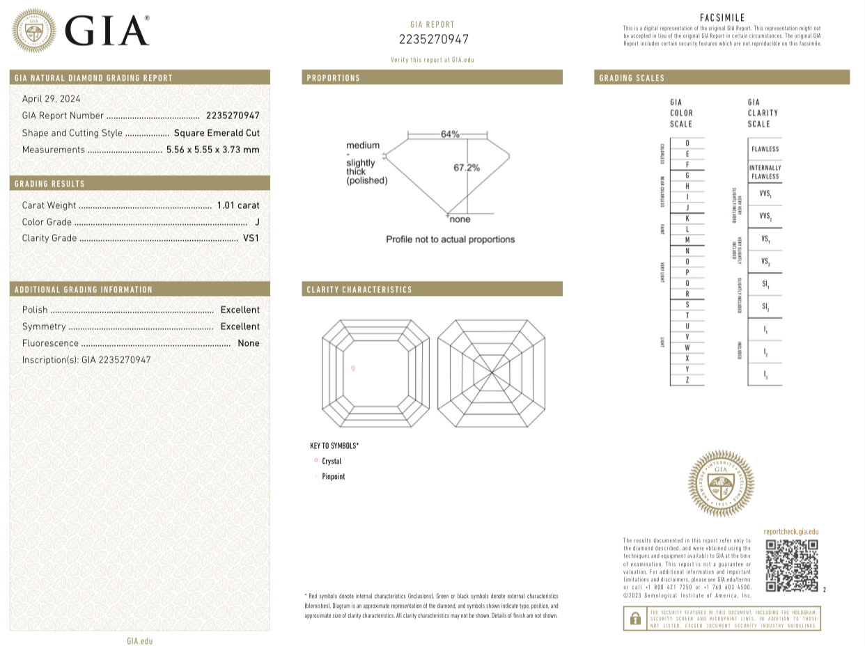 Серьги No name DIAMOND EARRINGS 1.01 - 1.01 CT J/VS1 (GIA)