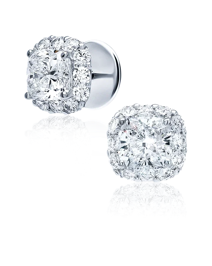 Серьги Graff Icon Cushion Cut Diamond Earrings RGE1349 2.01-2.02 H-I/VS1