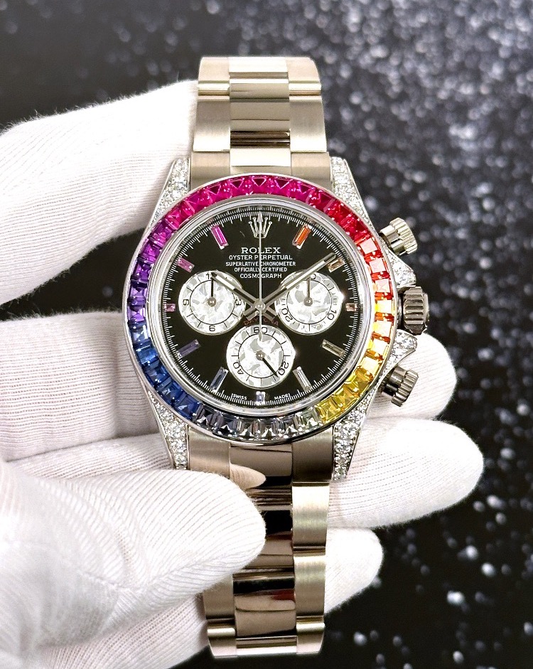 Часы Rolex Daytona Cosmograph 40mm White Gold Rainbow 116509FIX