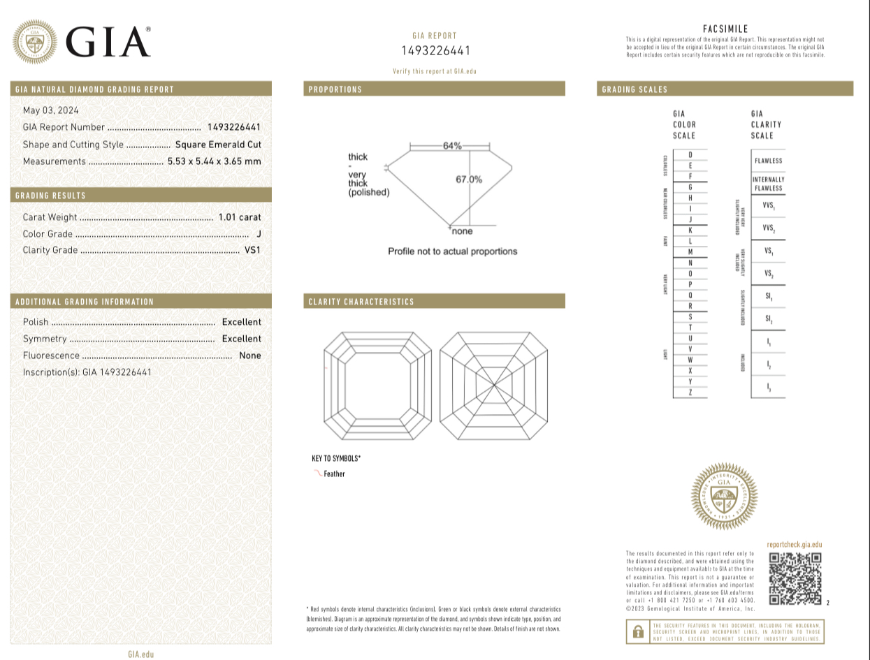 Серьги No name DIAMOND EARRINGS 1.01 - 1.01 CT J/VS1 (GIA)