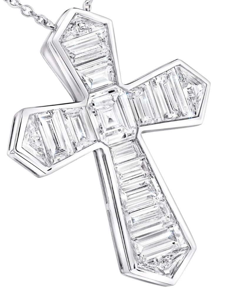 Крест Graff Baguette Cut Diamond Cross Pendant RGP002