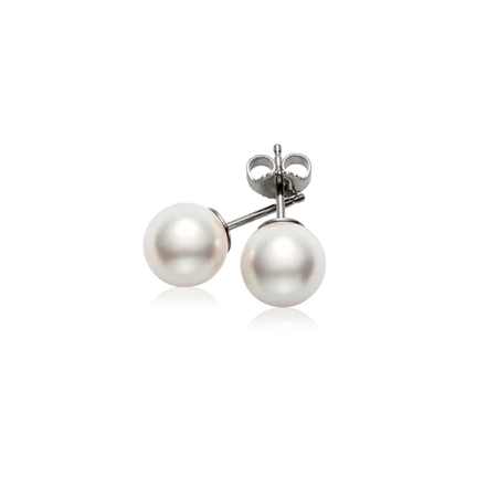 Серьги Mikimoto Classic Stud Earrings 8 00 8 50 мм in White Gold PES 801 W