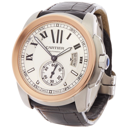 Часы Cartier Calibre De Mechanical Silver Dial W7100039