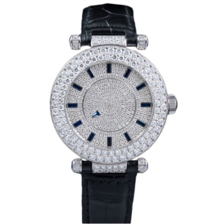 Часы Franck Muller Double Mystery Ronde 42 DM D2R CD Blue Saphires Croco