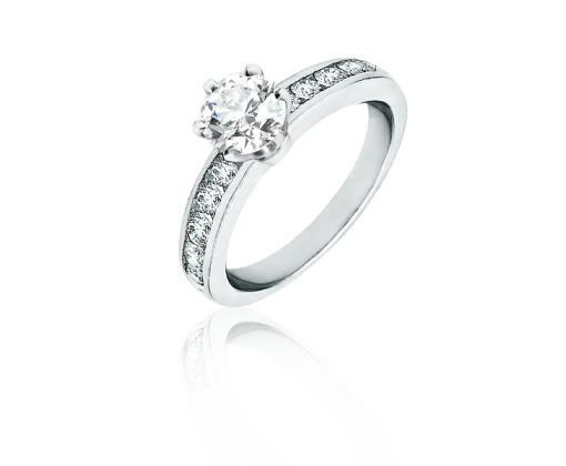 Помолвочное кольцо Tiffany® Setting из платины с бриллиантами в канальной закрепке 0,98 ct.