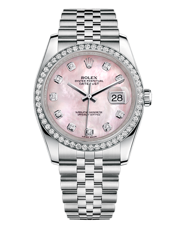 rolex datejust white gold diamond bezel