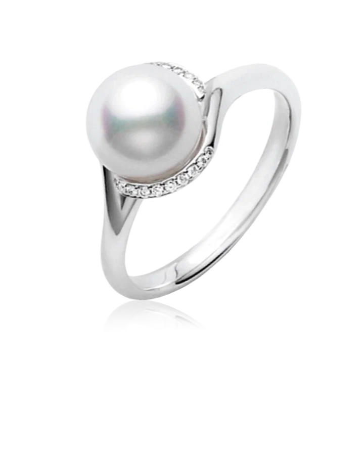 Кольцо Mikimoto Cultured Akoya Diamond Ring PLR10017DW