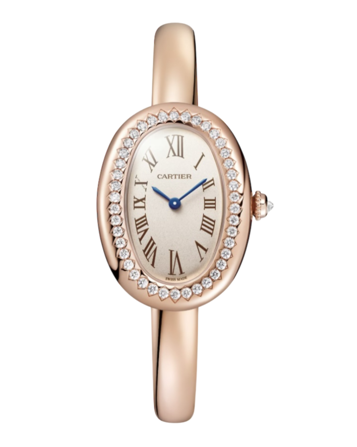 Часы Cartier BAIGNOIRE WATCH SMALL MODEL (SIZE 16) ROSE GOLD DIAMONDS WJBA0042