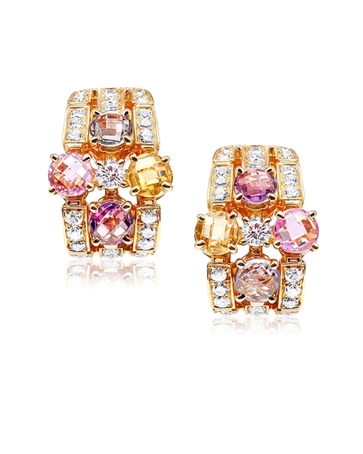 Серьги BVLGARI Bulgari Allegra Gold Diamond Sapphire Earrings