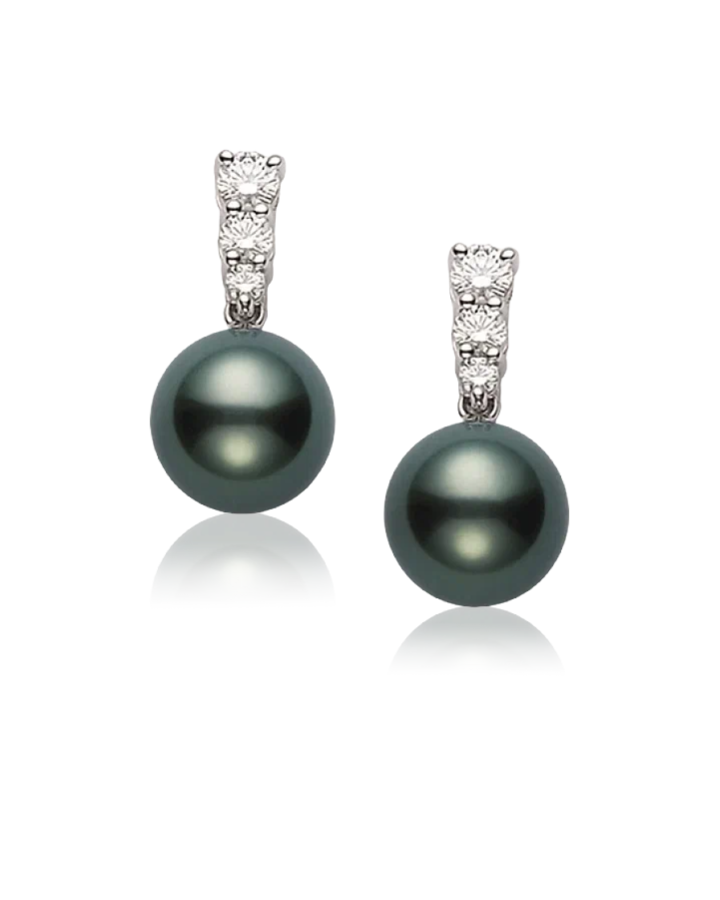 Серьги Mikimoto Morning Dew Earrings Black South Sea PEL 643BDW