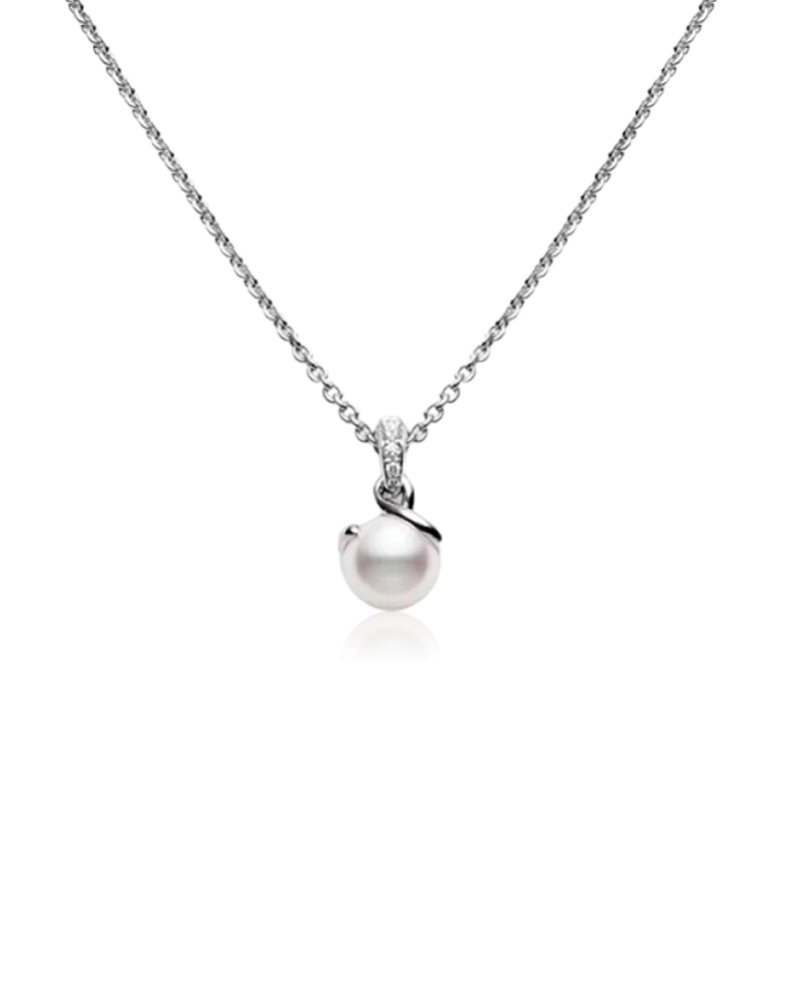 Подвеска Mikimoto Twist Pendant White Gold PPL10025D W