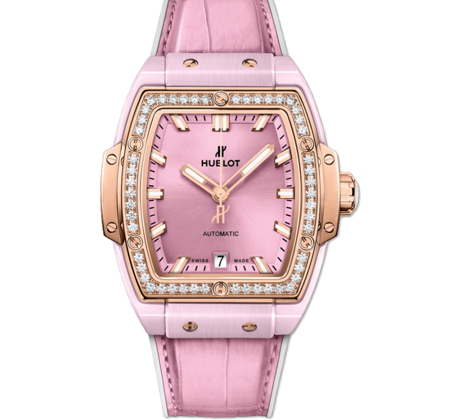 HUBLOT SPIRIT OF BIG BANG PINK CERAMIC KING GOLD DIAMONDS